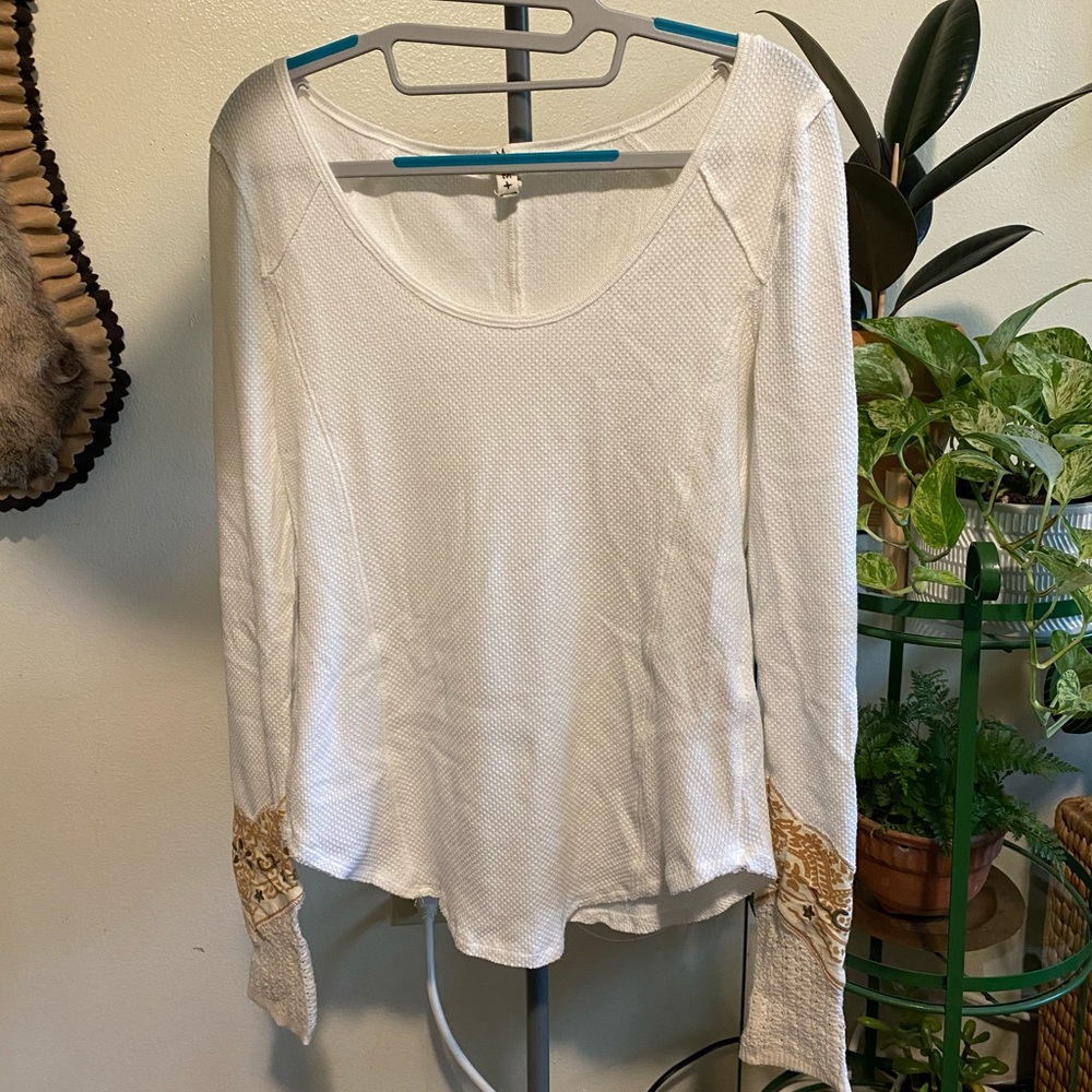 Free People thermal knit long sleeve top